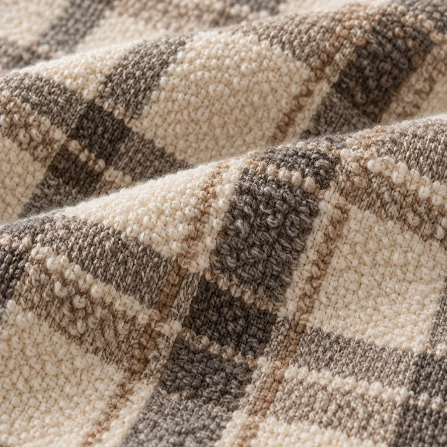 Loop-Texture Check Jacquard